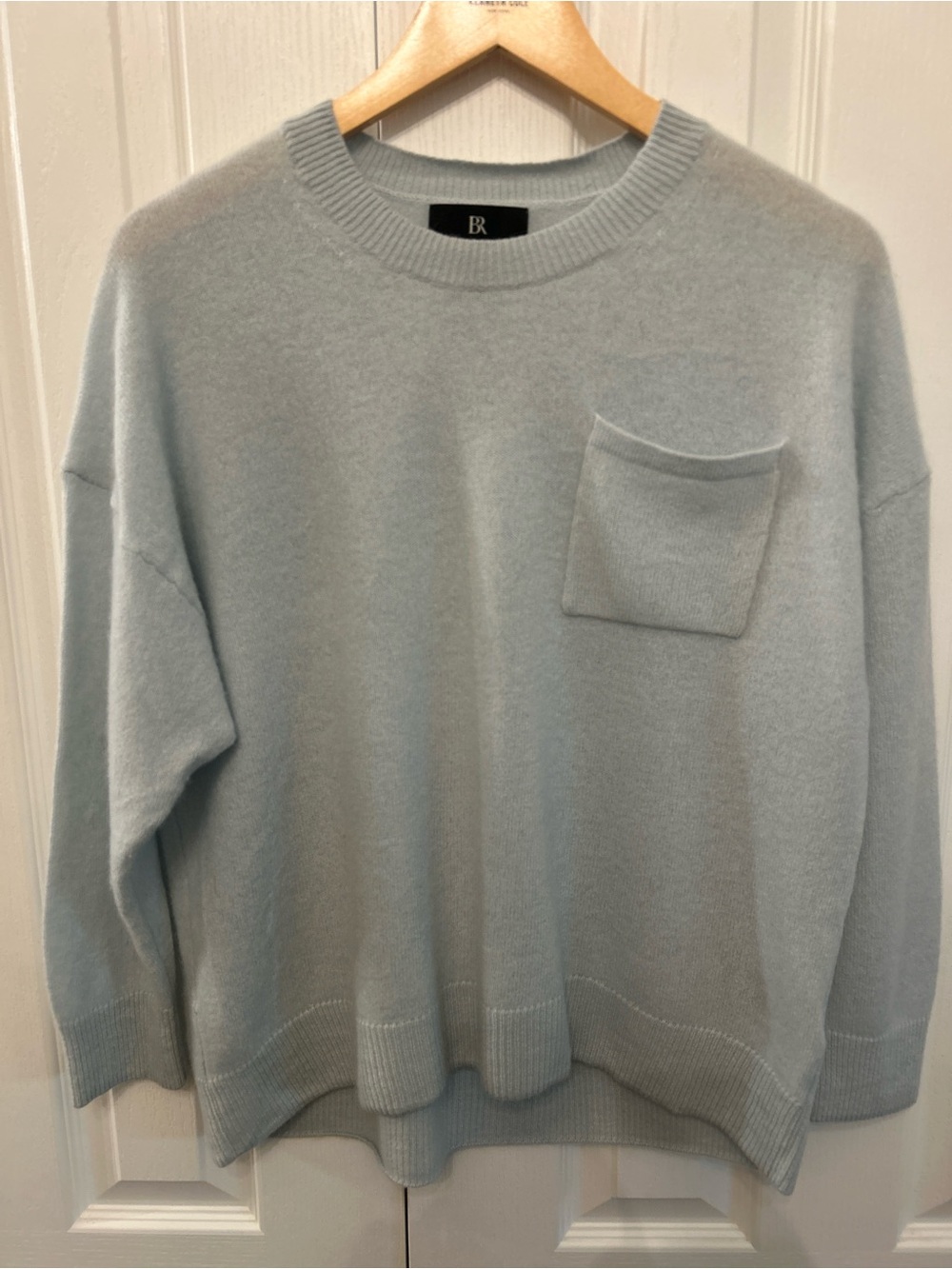 Banana Republic 100% Cashmere Cropped Sweater Cirrus Blue Size S EUC